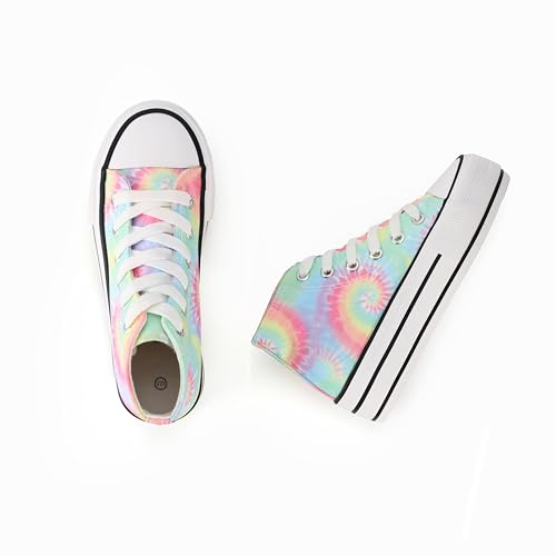 JUDIS Girls’ Platform Canvas Shoes Lace-up Fashion Sneakers Low Top and High Top Casual Shoes for Girls3