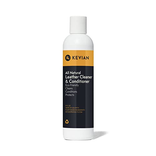 KevianClean Leather Cleaner & Conditioner - Auto Interior Detailing, Furniture, Upholstery, Sofa, Couch, Handbag, Purse, Shoe, Boot, Jacket, Car Seat Care, Protector and Restoration - 8 oz.
