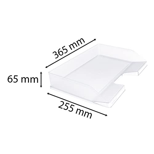 Exacompta 11723D Premium Briefablage Querformat Combo Midi für DIN A4 quer. Idealer Briefkorb für Ihre Organisation. Robuster und stapelbarer Ablagekorb glasklar