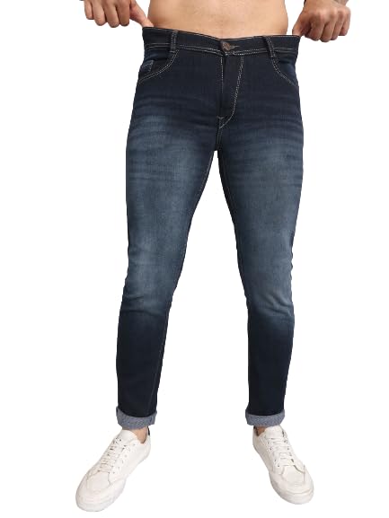 LINARIAMens Blue Stretchable Denim Slim fit Jeans
