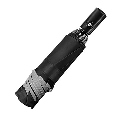 Parapluie automatique noir pliable et grand format anti-vent - 3