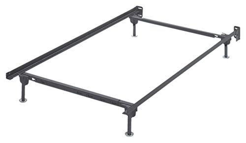 Signature Design By Ashley Adjustable Metal Bolt On Bed Base Frame With Protective Floor Glides, Twin/Full, Black #TOP30