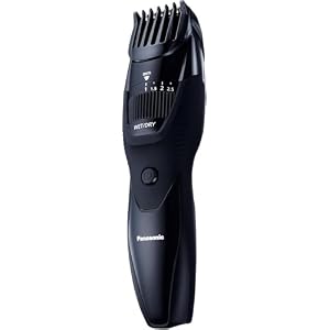 Panasonic ER-GB42 Wet & Dry Electric Beard Trimmer for Men with 20 Cutting Lengths, Standard UK 3 pin Plug, Black, 50 min usage
