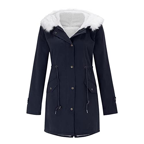 Chaqueta Sudadera para mujer con capucha larga cálida con capucha larga chaqueta chaqueta larga para mujer, talla grande, manga larga, chaqueta con capucha Color Block Slim Fit Túnica Casual Sudadera