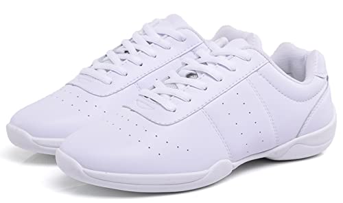 WUIWUIYU Adult Youth Women's White Cheerleading Shoe Sport Dance Training Competition Tennis Sneakers Cheer Shoes2