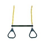 ▲ Abriebfest und stabil. Dynamicoz Schwerlastring Trapezstange Combo Schaukel, Trapezstange mit beschichteten Schaukelketten, Standard-Trapezstange mit Ringen, Trapez-Schaukelringen, Trapez-Schaukelstange für Kinder