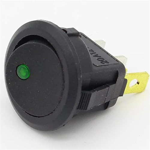 Interrupteur à bascule 12V 3 broches On/Off avec voyant LED vert