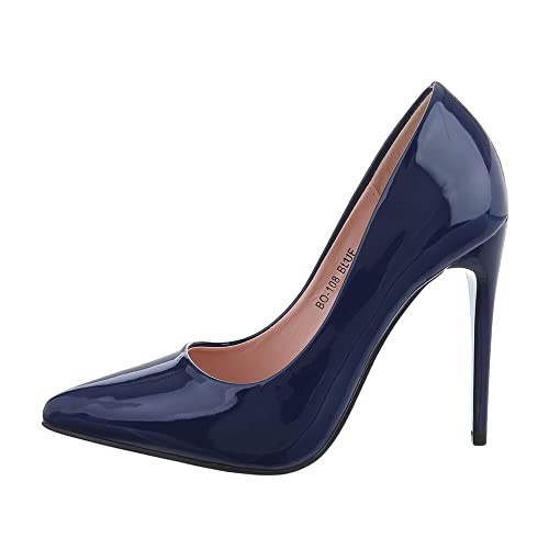 Ital Design Damenschuhe Pumps High Heel Pumps, BO-108-, Kunstleder, Dunkelblau, Gr. 40 Cover