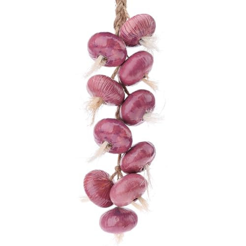 Gresorth 1 Pcs Artificial Purple Garlic String Fake Vegetable Hanging Decoration Realistic Onion Display Ceramics Pendant Model for Dining Room Home by Gresorth - Used condition - US$16.68