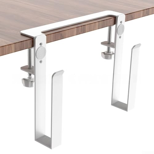 Scaffale per laptop con supporto di raffreddamento e ricarica, realizzato in lega di alluminio, progettato per mantenere laptop, tablet e libri organizzati sui bordi della scrivania (bianco-1)