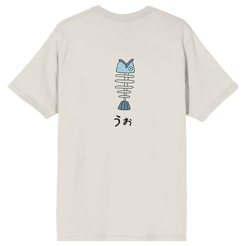 Dandadan Full and Bony Fish Graphic Kanji on Sand Ground Adult Crew Neck Short Sleeve T-Shirt3