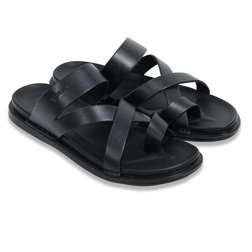 Image of Gabicci Martin Leather Formal Slip on Sandal For Men |1207|