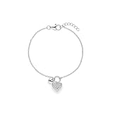 s.Oliver Pulsera elegante de plata de ley 925 pulida, cadena de ancla ajustable hasta 16 cm, resistente al agua y respetuosa con la piel