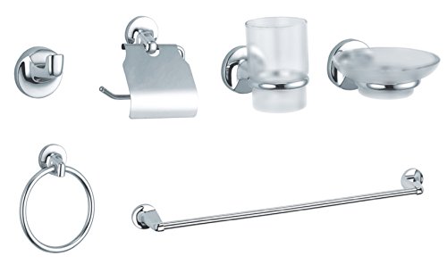 Set bagno da 6 pezzi serie bagno pz.6 cromo tondo...