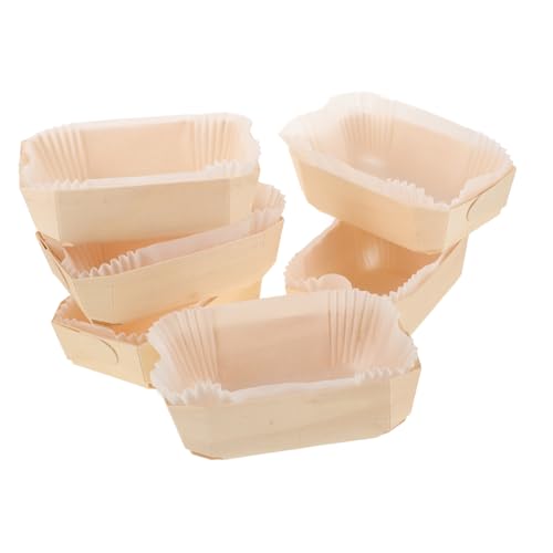 KOCKSHION 1set Pirottini Carta Per Pane e Muffin Stampo Usa e Getta Per Dolci Per Forno e Pasticcerie Materiale Resistente Legno e Carta