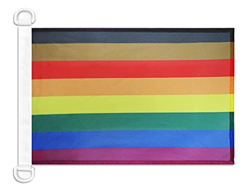 AZ FLAG Philly Rainbow Nautical Flag 18''x 12'' for Outdoor and Boat, gay LGBT Philadelphia Banner Knitted Polyester with Two Plastic Rings 30 x 45 cm โ image 1
