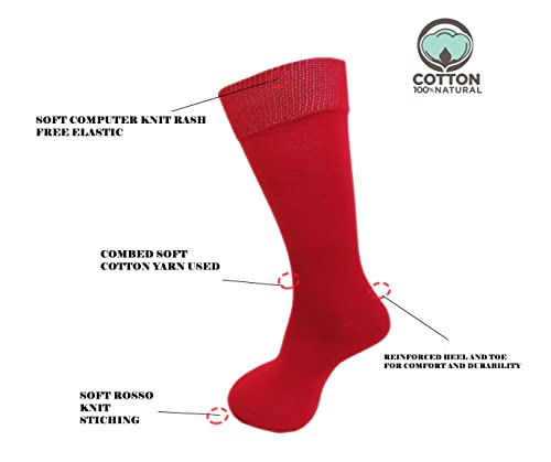 Image of RC. ROYAL CLASS RED PLAIN COTTON SOCKS FOR BOYS /GIRLS (PACK OF 5) FOR ALL AGE GROUPS - SCHOOL SOCKS