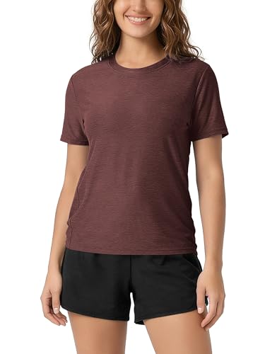 Image of ODODOS Women's Performance Cropped Tee Ultra Soft odSTRATUM Tech Short Sleeve Relaxed Top Crew Neck T-Shirts