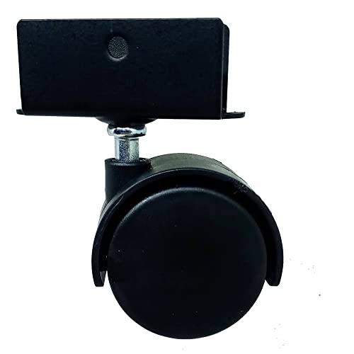 Kit 2 Rodizio para moveis Giratório com freio + 2 sem freio 40mm Perfil U 15mm Preto BigFer