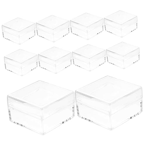 Veemoon Cajas De 10 Piezas storage box jewelry box jewellery box estantería cubitos cajas de muestras minerales caja de almacenamiento caso de muestra el plastico Transparent