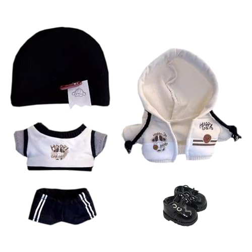 niannyyhouse 帽子 Tシャツ ズボン パーカー 靴 スウェット 10cm 15cm 20cm ぬいぐるみ 服 綿人形 アクセサリー 着せ替え (10cm)