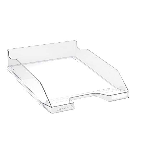 Exacompta - Réf. 113223D - 1 corbeille à courrier COMBO MIDI - dimensions utiles 34 x 25 x 6,5 cm - pour format A4 + - peut contenir 500 feuilles - couleur cristal...
