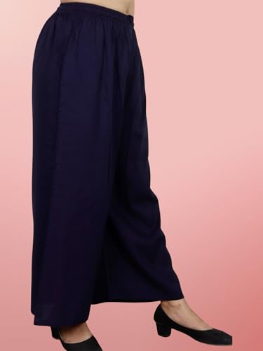 Image of Women's Solid Rayon Palazzo Pants Regular Palazo