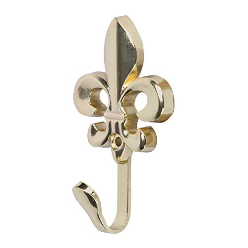Goyonder Coat Hooks Decorative Hooks For Hanging, Gold Wall Hooks Towel Hooks, Zinc Alloy Curtain Tiebacks Hooks Screws Set Of 4 Flower Shape (006-Bright Gold) #TOP5