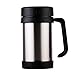 THERMO Kubek kolby próżniowe ze stali nierdzewnej z uchwytem Thermo Cup Office Termosy na filiżankę do izolacji herbaty czarny + silve (kolor: czarny) zhengqiang (Color : Silver)