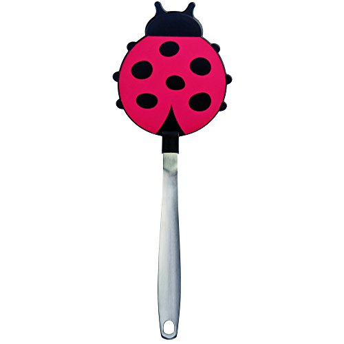 Tovolo Spatulart Ladybug Nylon Flex Turner, Stainless Steel Handle, Dishwasher Safe, Heat-Resistant to 400ᴼF