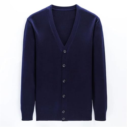Mens Cardigan Sweater Casual V Neck Long Sleeve Solid Color Knit Sweater Cardigan2