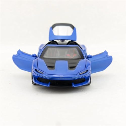 Image of 1 /32 FERARI J-50 Alloy Metal Pull Back Die-cast Car Scale Model with Sound Light Toy for Kids Metal Model Toy Car with Sound and Light (Blue)