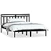 vidaXL Cadre de lit Noir Bois Massif 135x190 cm Double