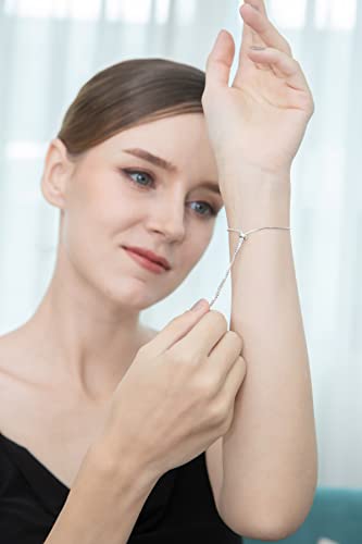 B. BRILLIANT Initial Bracelet for Women Sterling Silver Lowercase Alphabet Letter Name Personalized Gifts Adjustable Bracelets, A-Z 5