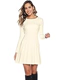 Feminines Feinstrickkleid für Winter --- Kleid oben schmal, unten mit ausgestelltem Rock. Ein Kleid mit verspieltem Charme.