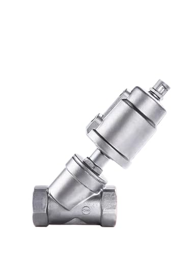 Vanne de siège à angle pneumatique BSPT DN20 en inox 316L double effet