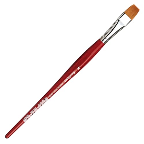 Image of da Vinci Watercolor Series 5880 CosmoTop Spin Paint Brush, Flat Synthetic with Red Handle, Size 14 (5880-14)