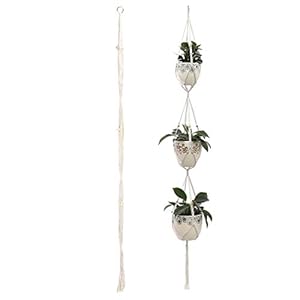 Macrame Plant Hangers, Indoor Hanging Planter Basket Holder voor Indoor Outdoor Boho Home Decor