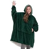 THE COMFY Original | Sherpa Lined Microfiber Fleece Wearable Blanket, Oversized Design with Hood and Pocket, From Shark Tank, for Women & Men, Warm and Cozy Gifts