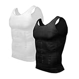 VASA NAMA 2 Piezas Camiseta de Compresión para Hombre, Fajas Abdominal Reductora Deportivo, Camiseta Interior Deportiva...