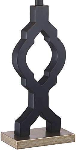 360 Lighting Milly Modern Bohemian Table Lamps 26.5" High Set Of 2 Classic Moroccan Black Quatrefoil Off White Rectangular Fabric Shades For Living Room Bedroom House Bedside Nightstand #TOP4