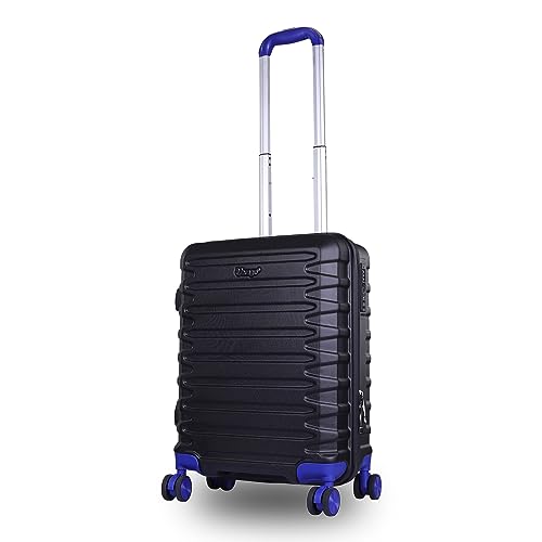 V-Lite Warpath 56 cms Onyx Black Carry-On Hard Sided Trolley Bag Suitcase Travelling Spinner Luggage with Anti-Theft Zippers & TSA Approved Lock