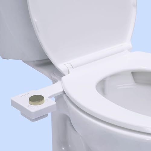 TUSHY Fresh Cool Water Bidet: Ultra Slim Toilet Seat Attachment (Non-Electric Self-Cleaning Hygienic Nozzle) Easy DIY Install <10 Min (Adjustable Water Pressure Control), Matte Brass Knob thumbnail 8