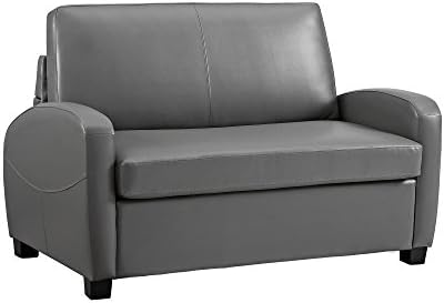 Dorel Living Carver Sleeper Sofa, Twin, Gray