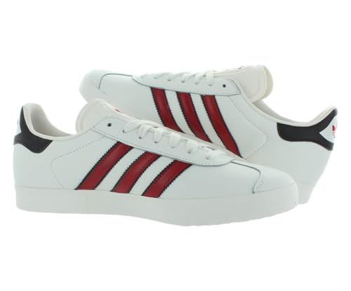 Image of adidas Gazelle Mens Shoes Size 6, Color: Core White /Better Scarlet /Core Black-White