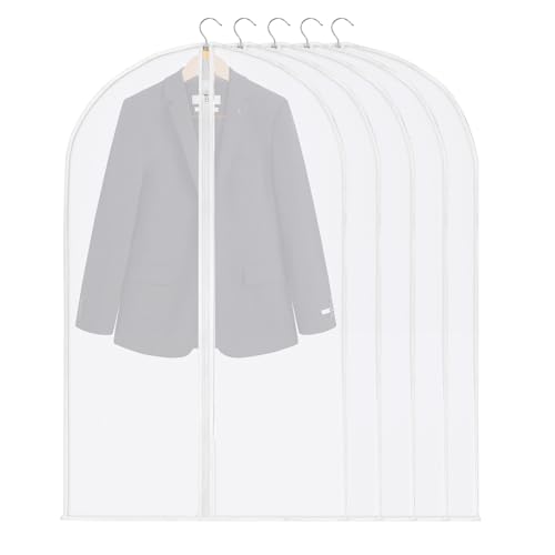 5 Pack Garment Bags for Hanging Clothes, 40