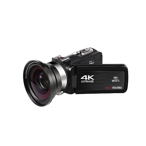fWJ 4K UHD fW^rfIJ Vlog 18X WIFI rfIJ HDMI CuXg[~OJ] LCD ^b`XN[ 48MP R[_[ ^Ŏ^тȒP(16G SD Card,With Lens)