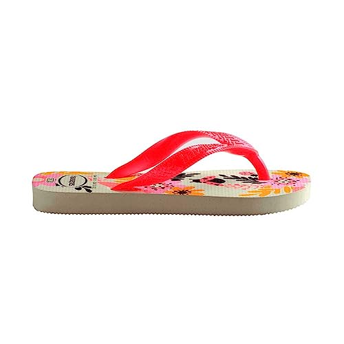 Chinelo Bege Palha Kids Flores Havaianas n° 23/24