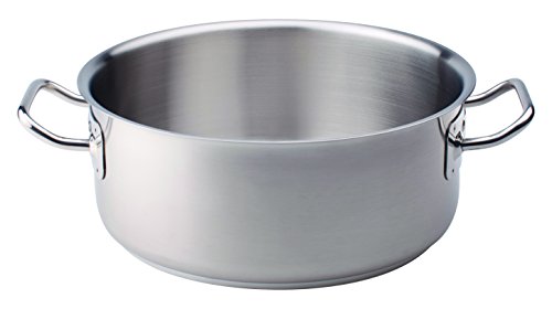 Pentole Agnelli COIX3106E60 Acciaio Inox 18/10 Casseruola Bassa con 2 Maniglie, 60 cm