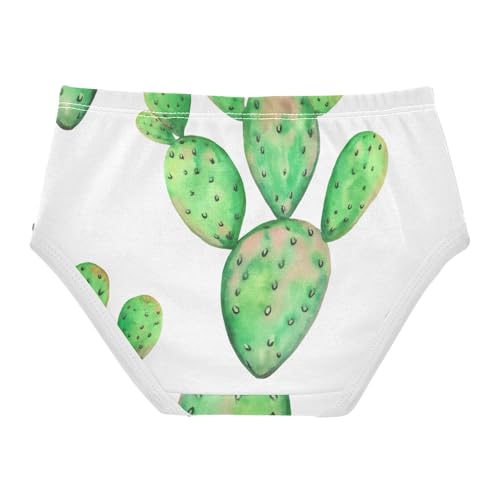 Girls Underwear Toddler 2t Cotton Little Girl Panties Flower Underpants Briefs Green Watercolor Cactus White2